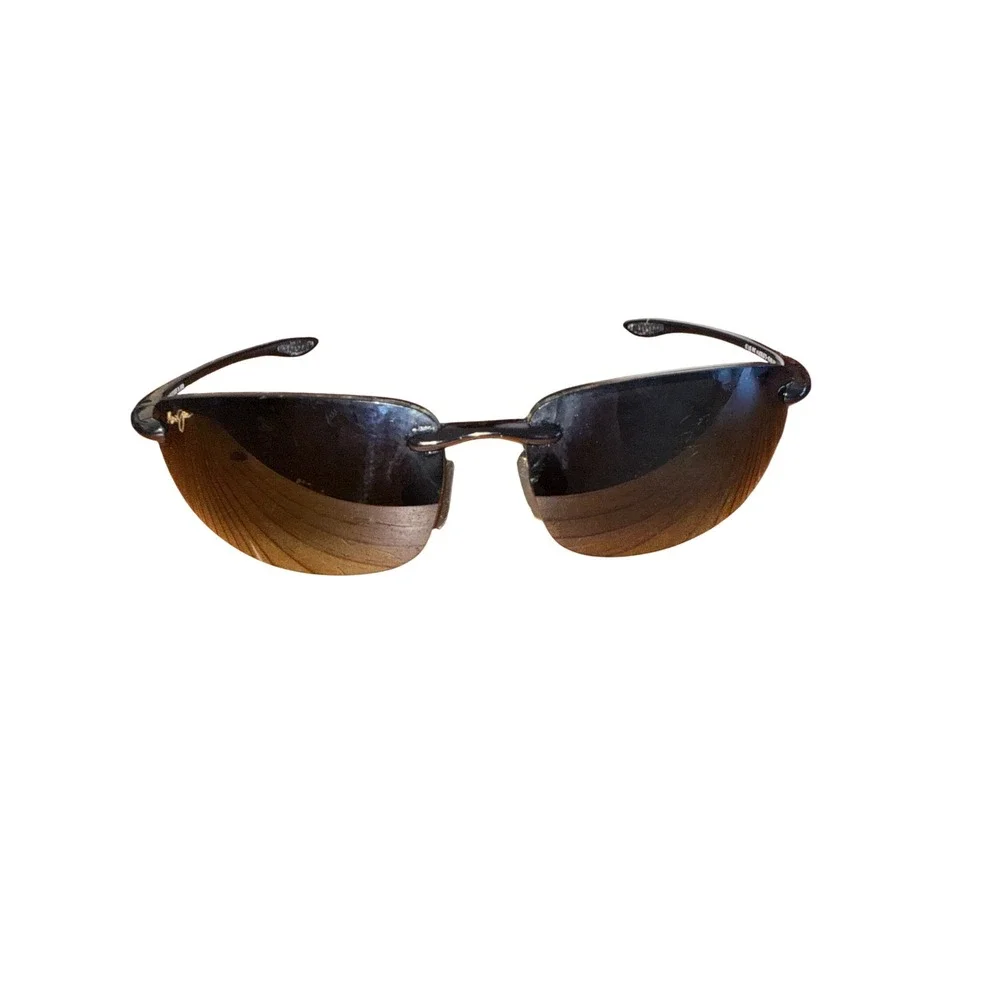 Maui Jim Hookipa MJ407-02 Sunglasses Black Frames Scratched Lenses For Repair